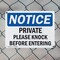 Signmission Private Please Knock Before Entering OSHA Notice Sign, Plastic, 14in W x 10in L, 2PK OS-2PACK-NS-P-1014-L-17824 - alternate 4